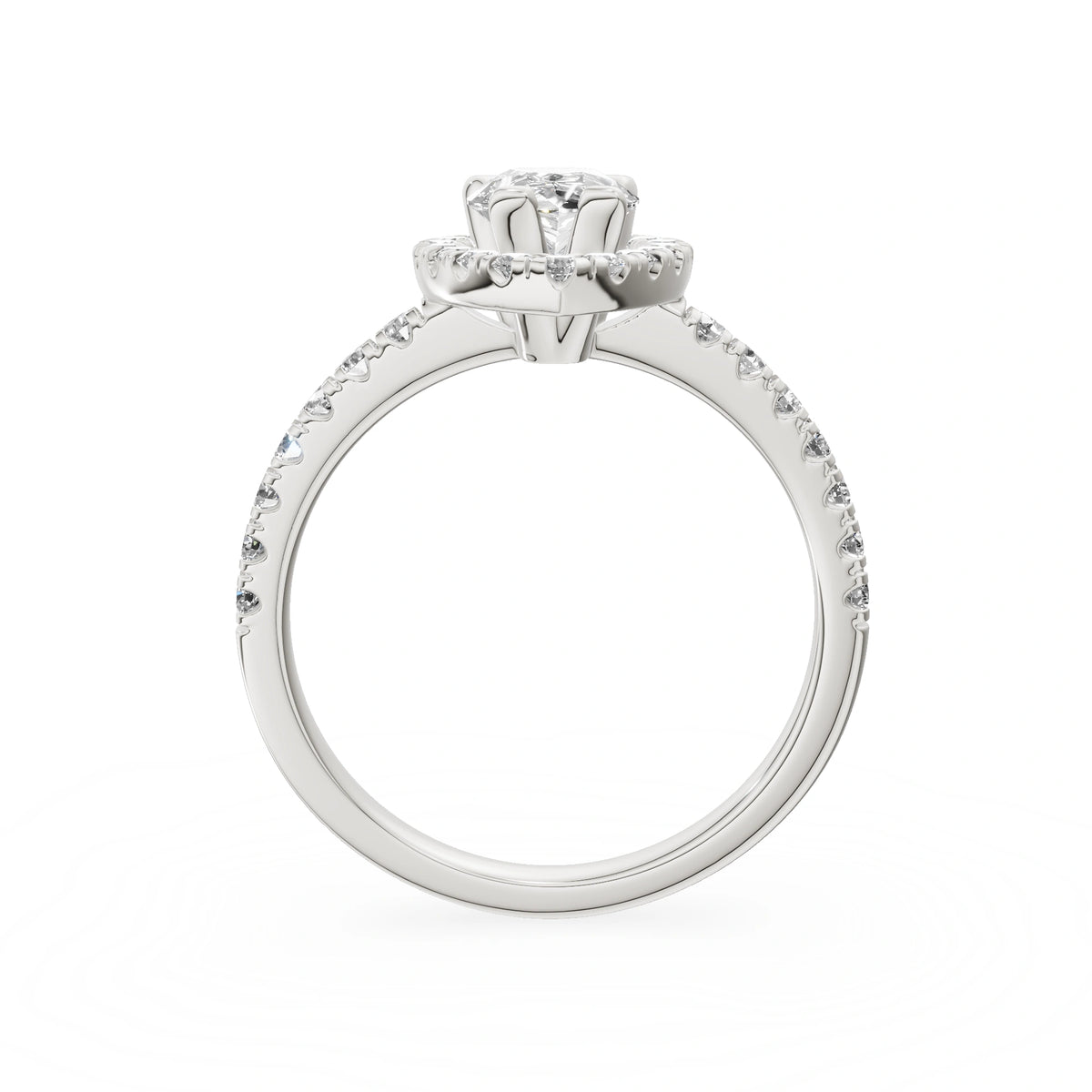 Gremari Seven Icon zásnubný prsteň z bieleho zlata s 1,00 ct lab-grown diamantom – Pear