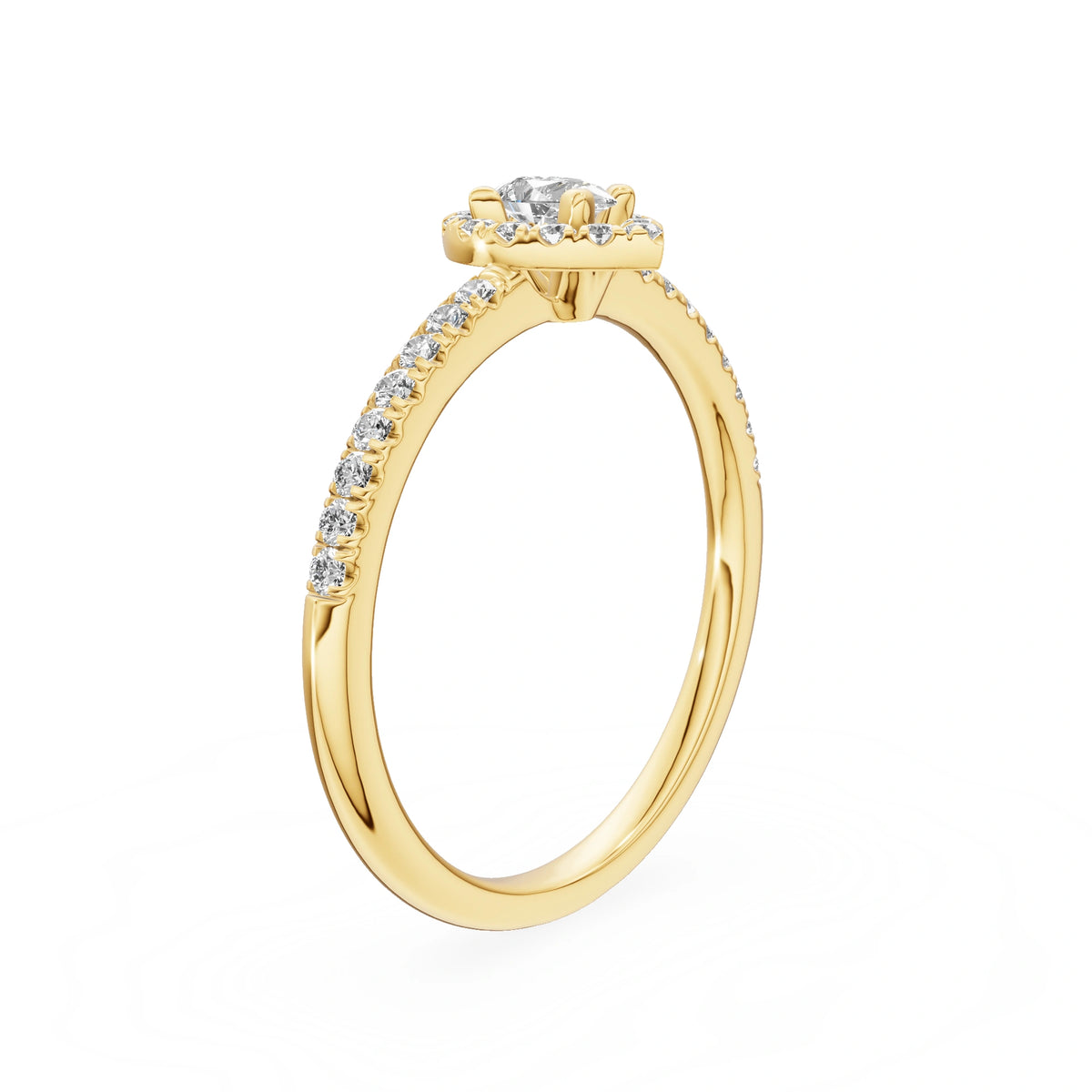 Gremari Seven Icon zásnubný prsteň zo žltého zlata s 0,15 ct lab-grown diamantom – Pear
