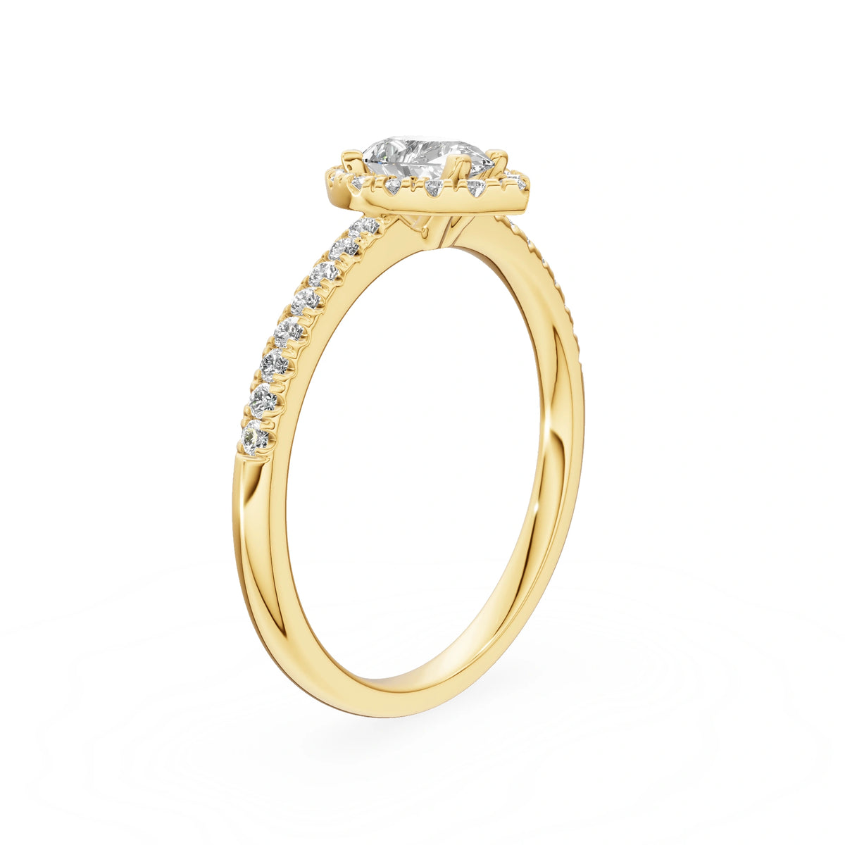 Gremari Seven Icon zásnubný prsteň zo žltého zlata s 0,30 ct lab-grown diamantom – Pear