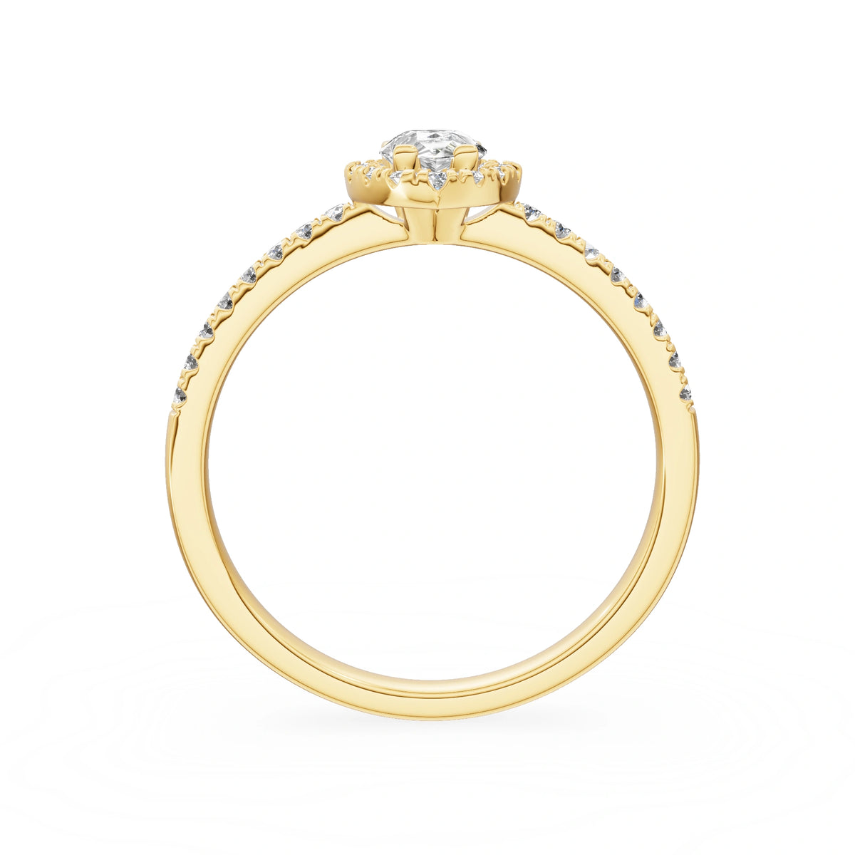 Gremari Seven Icon zásnubný prsteň zo žltého zlata s 0,30 ct lab-grown diamantom – Pear