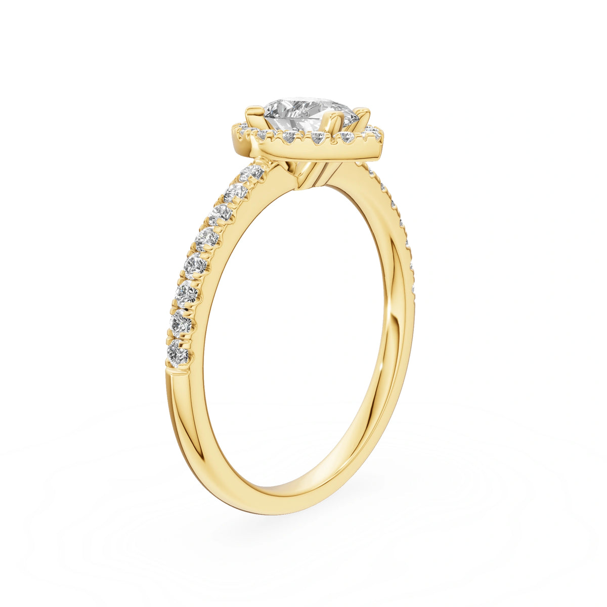 Gremari Seven Icon zásnubný prsteň zo žltého zlata s 0,50 ct lab-grown diamantom – Pear