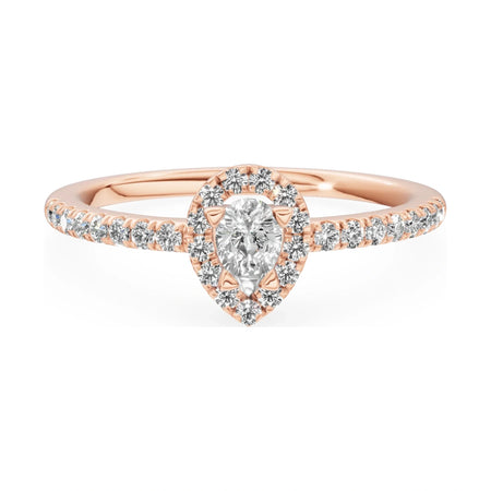 GREMARI Seven Icon 14K rose gold engagement ring with 0.15 ct pear-cut natural diamond