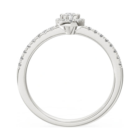 GREMARI Seven Icon pear-cut natural diamond engagement ring in 14K white gold, 0.15 ct