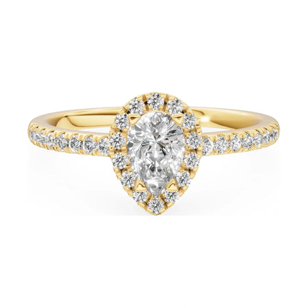 GREMARI Seven Icon 14K yellow gold engagement ring with 0.30 ct pear-cut natural diamond