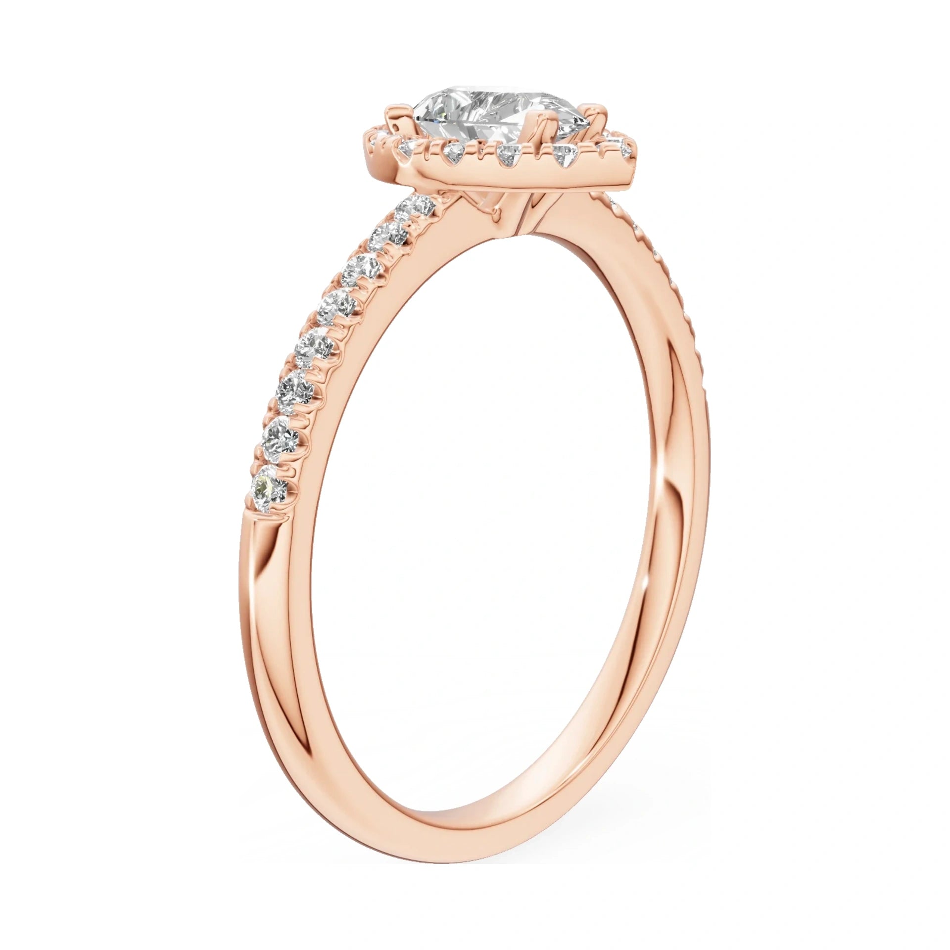 14K rose gold GREMARI Seven Icon ring with 0.30 ct pear-cut natural diamond