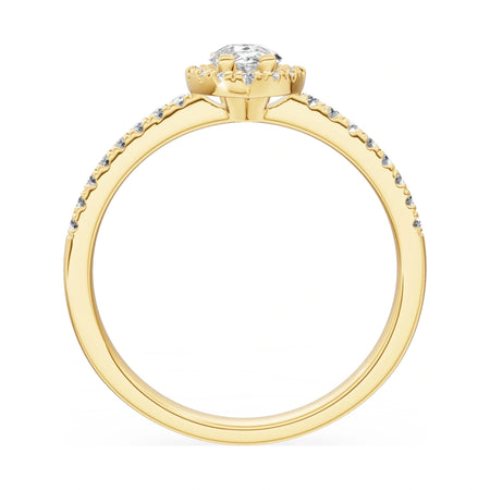 GREMARI Seven Icon pear-cut natural diamond engagement ring in 14K yellow gold, 0.30 ct