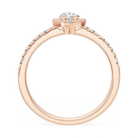 GREMARI Seven Icon pear-cut natural diamond engagement ring in 14K rose gold, 0.30 ct