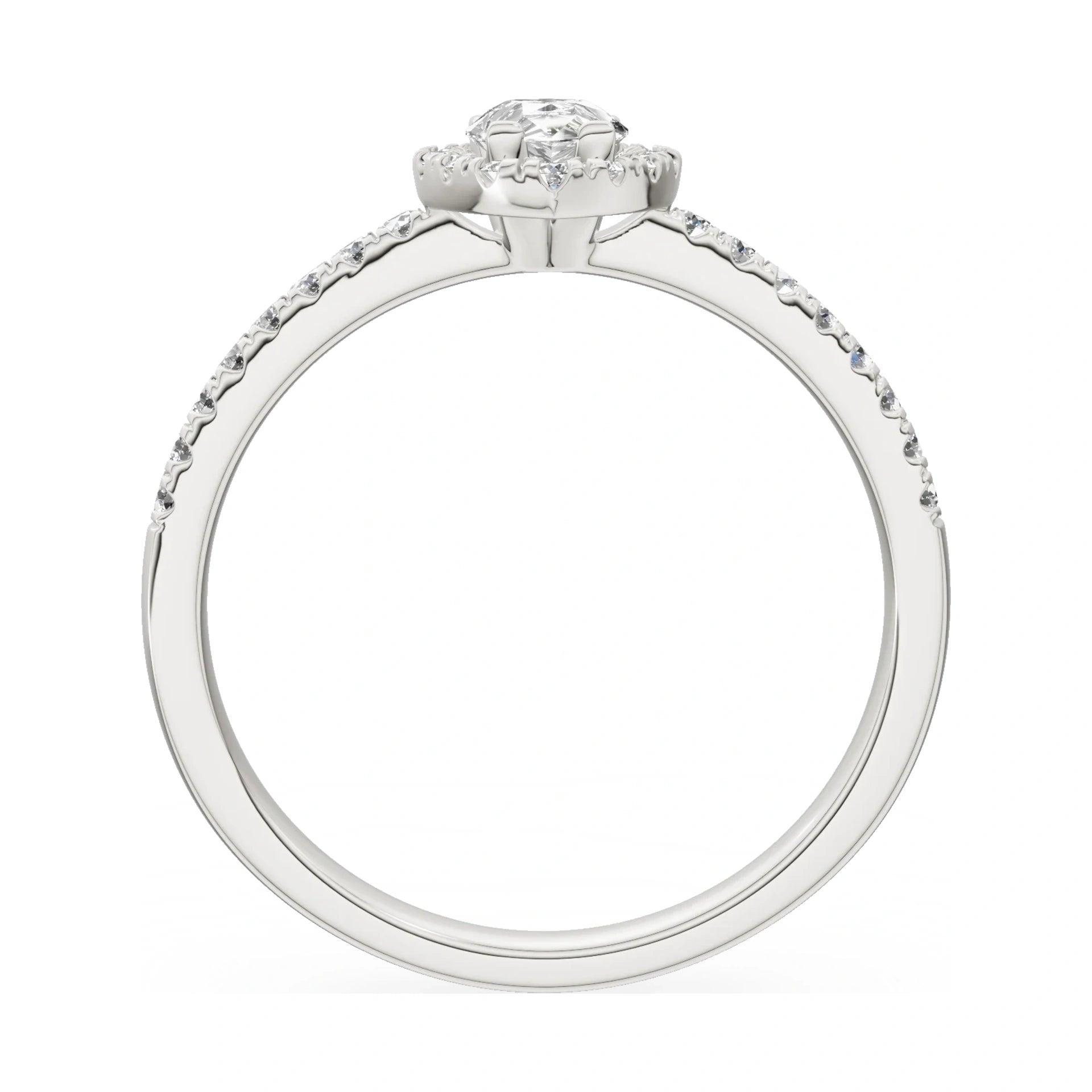 GREMARI Seven Icon pear-cut natural diamond engagement ring in 14K white gold, 0.30 ct