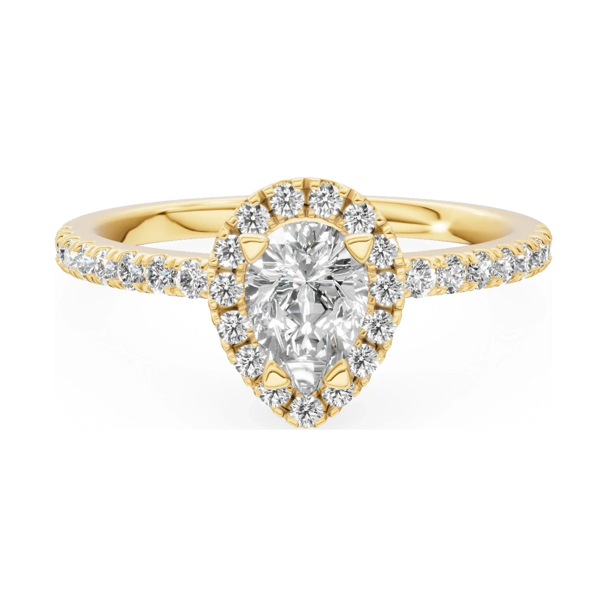 GREMARI Seven Icon 14K yellow gold engagement ring with 0.50 ct pear-cut natural diamond