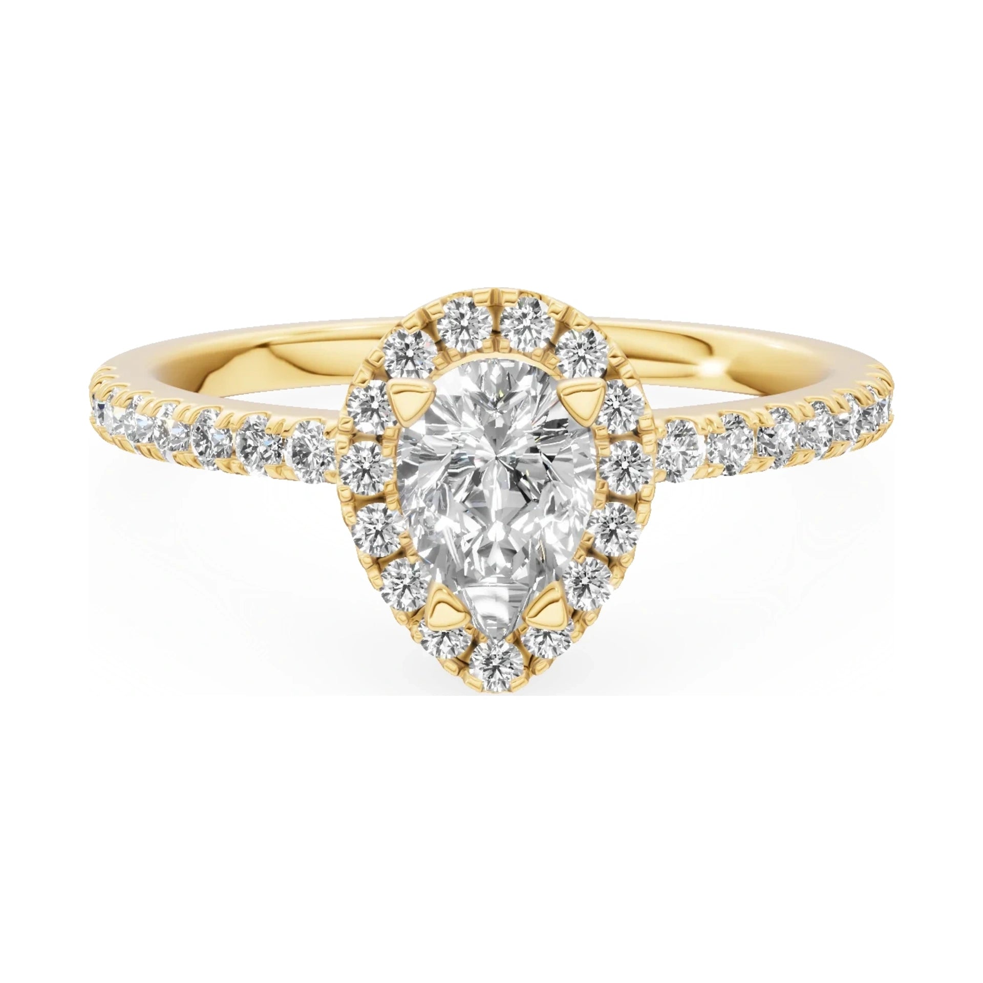 GREMARI Seven Icon 14K yellow gold engagement ring with 0.50 ct pear-cut natural diamond