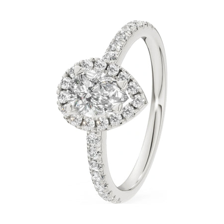 0.50 ct pear-cut natural diamond GREMARI Seven Icon engagement ring in 14K white gold