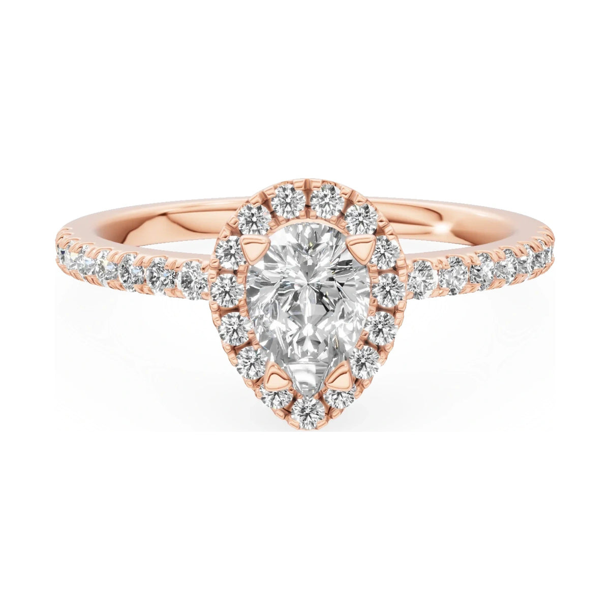 GREMARI Seven Icon 14K rose gold engagement ring with 0.50 ct pear-cut natural diamond