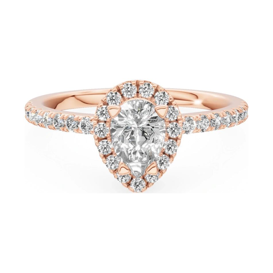 GREMARI Seven Icon 14K rose gold engagement ring with 0.50 ct pear-cut natural diamond