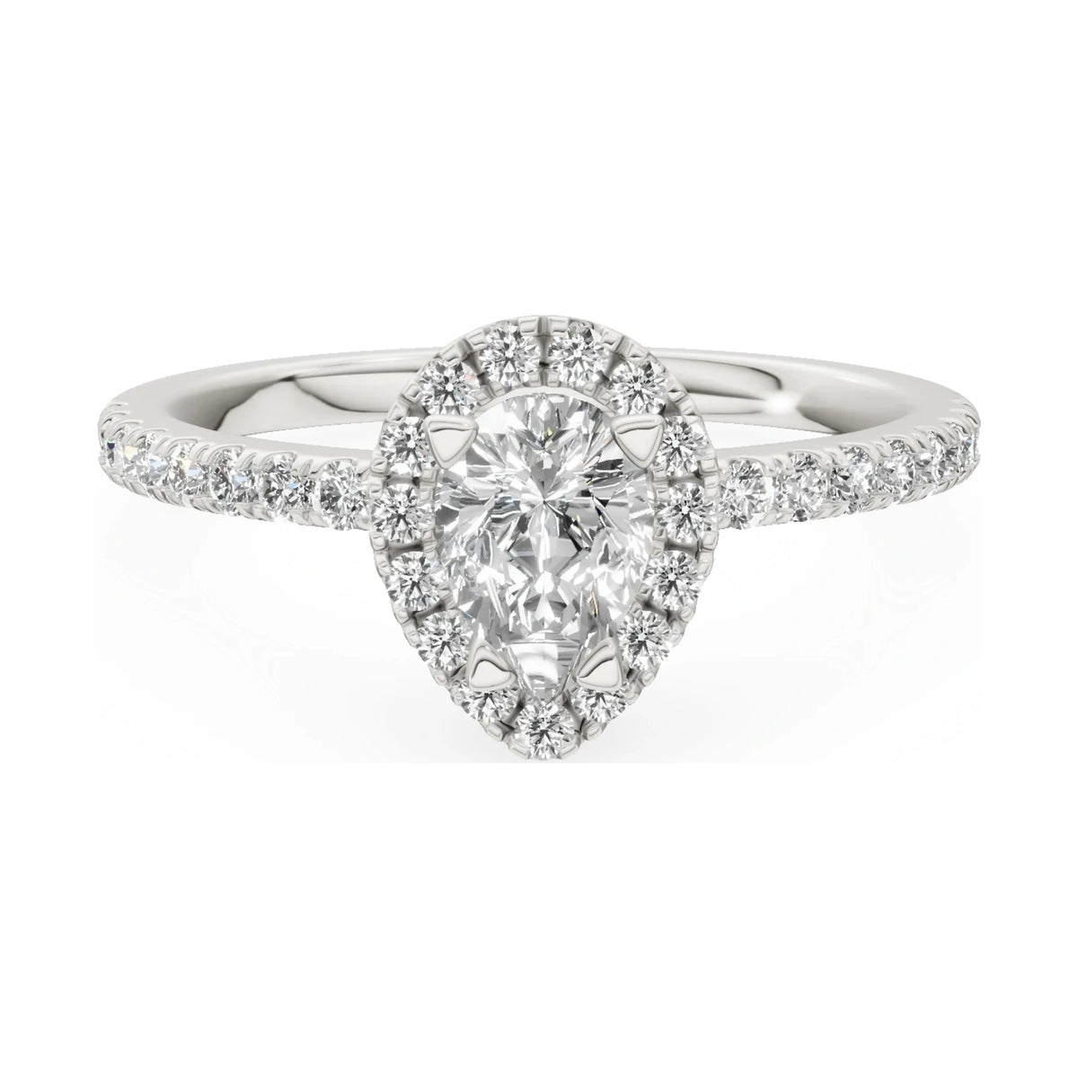 GREMARI Seven Icon 14K white gold engagement ring with 0.50 ct pear-cut natural diamond
