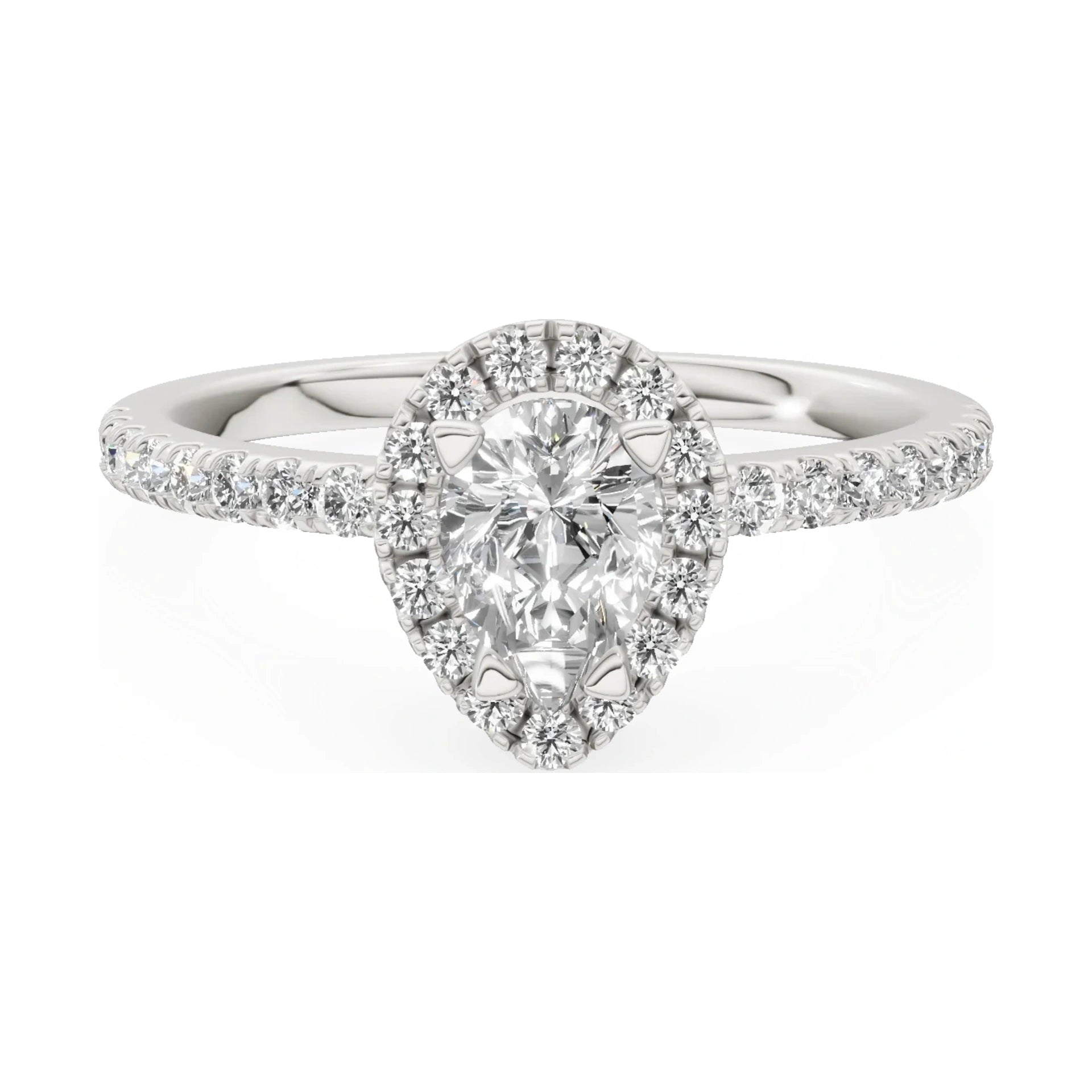 GREMARI Seven Icon 14K white gold engagement ring with 0.50 ct pear-cut natural diamond