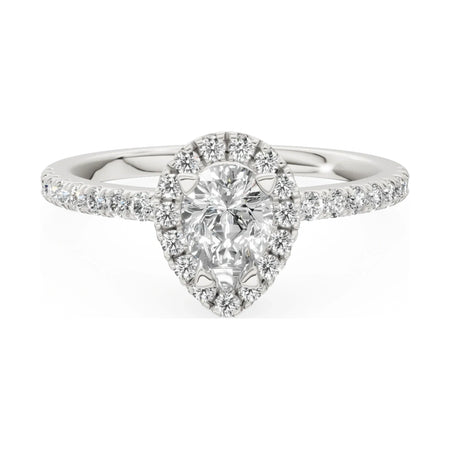 GREMARI Seven Icon 14K white gold engagement ring with 0.50 ct pear-cut natural diamond