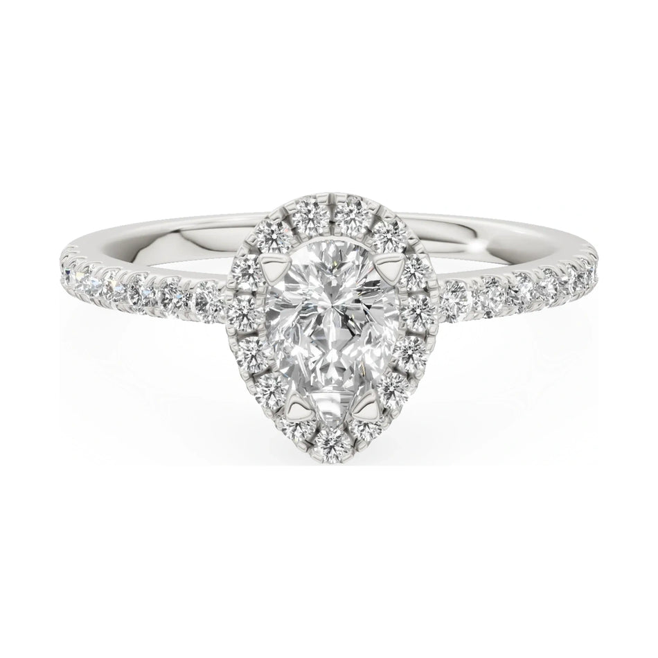 GREMARI Seven Icon 14K white gold engagement ring with 0.50 ct pear-cut natural diamond