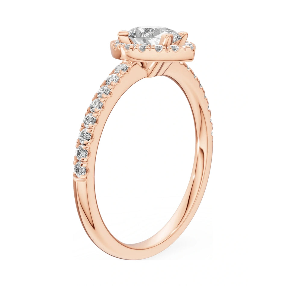 14K rose gold GREMARI Seven Icon ring with 0.50 ct pear-cut natural diamond