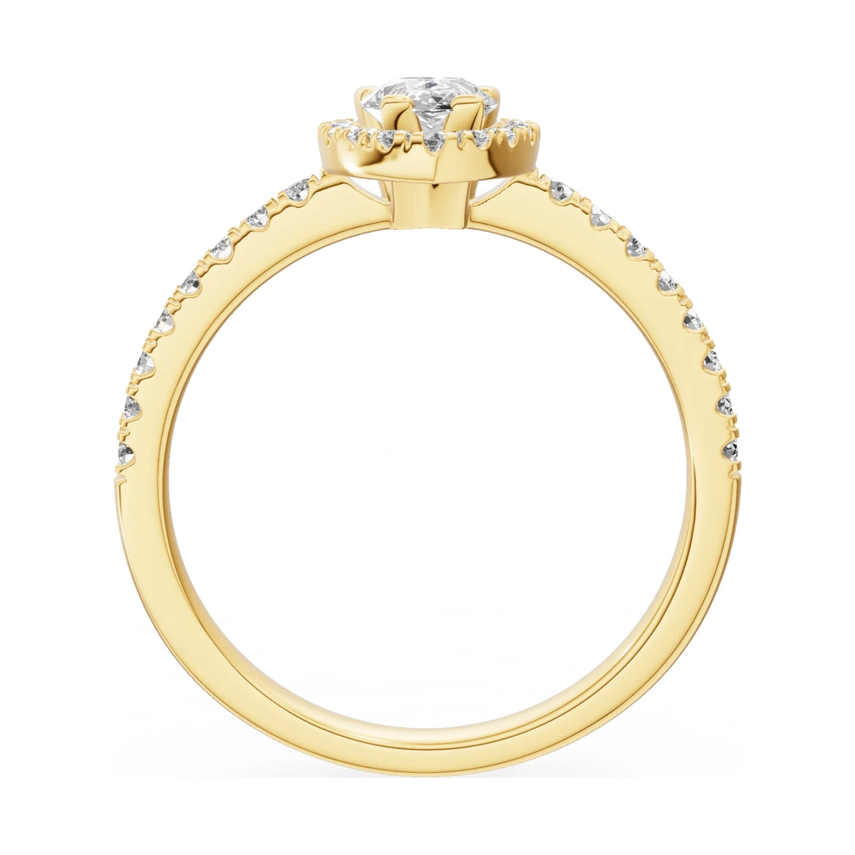 GREMARI Seven Icon pear-cut natural diamond engagement ring in 14K yellow gold, 0.50 ct