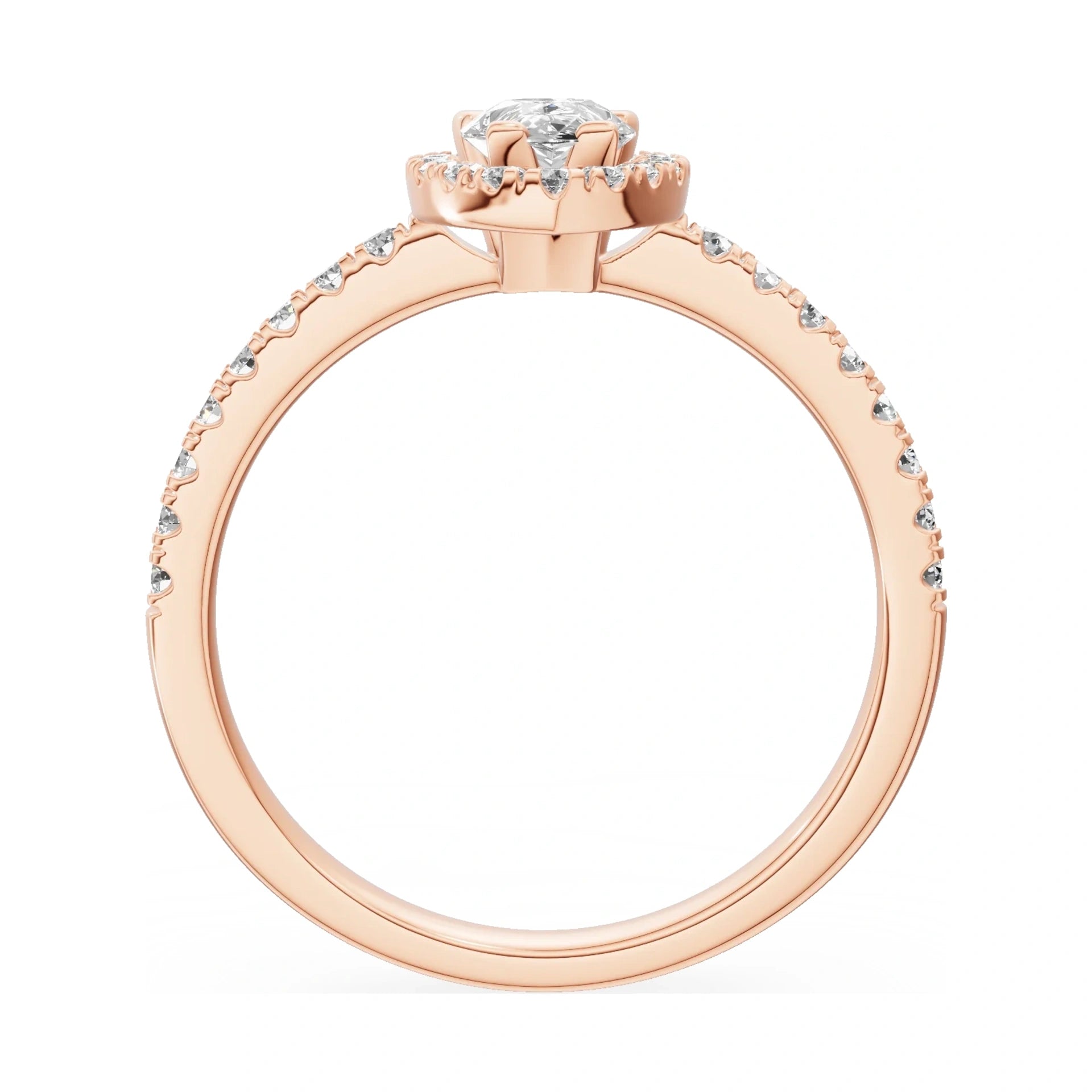 GREMARI Seven Icon pear-cut natural diamond engagement ring in 14K rose gold, 0.50 ct