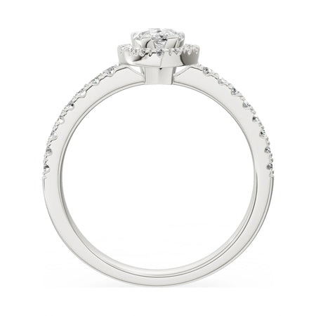GREMARI Seven Icon pear-cut natural diamond engagement ring in 14K white gold, 0.50 ct