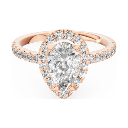 GREMARI Seven Icon 14K rose gold engagement ring with 1.00 ct pear-cut natural diamond