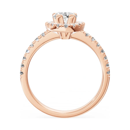 GREMARI Seven Icon pear-cut natural diamond engagement ring in 14K rose gold, 1.00 ct