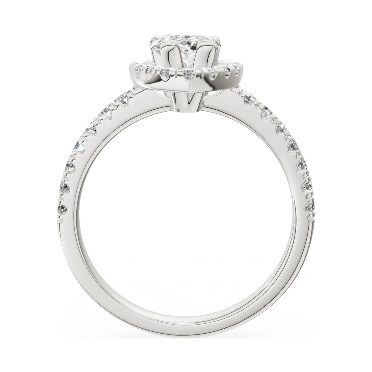 GREMARI Seven Icon pear-cut natural diamond engagement ring in 14K white gold, 1.00 ct
