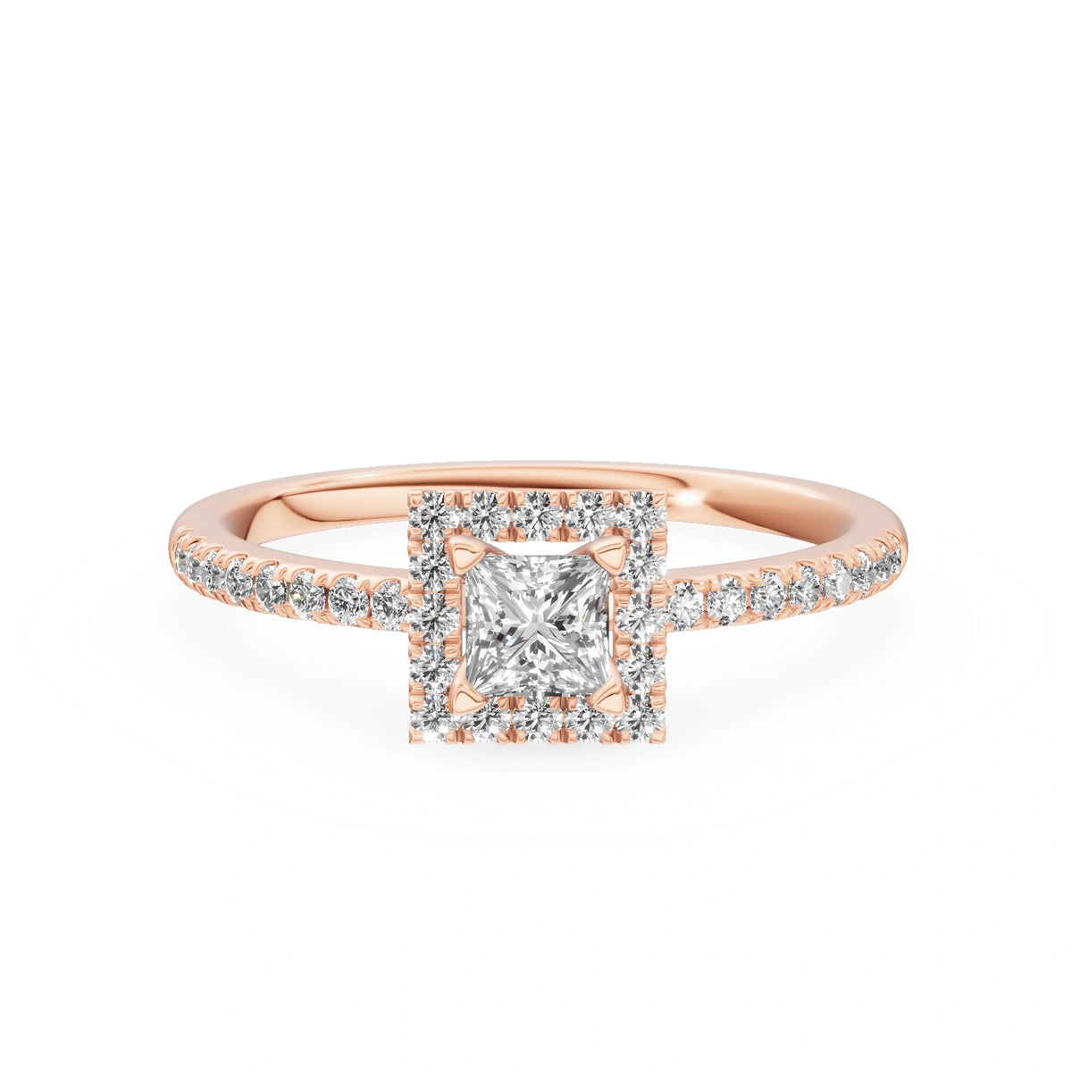 Gremari Seven Icon zásnubný prsteň z ružového zlata s 0,30 ct lab-grown diamantom – Princess