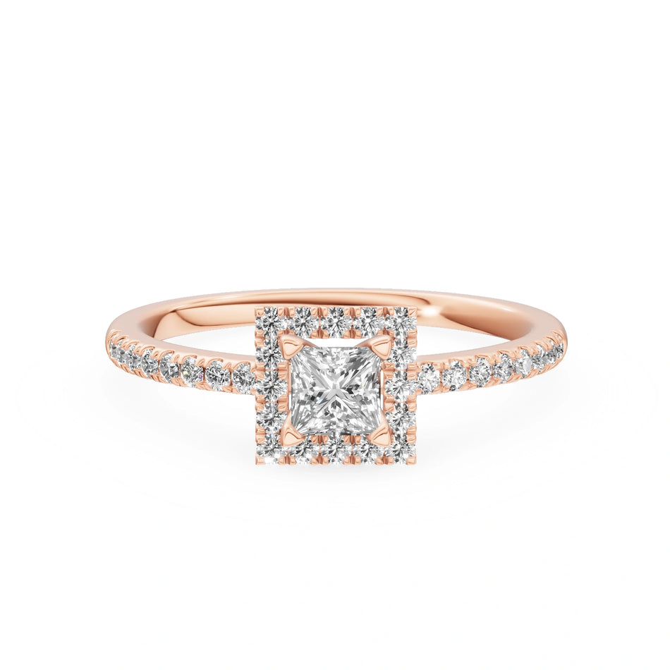 Gremari Seven Icon zásnubný prsteň z ružového zlata s 0,30 ct lab-grown diamantom – Princess