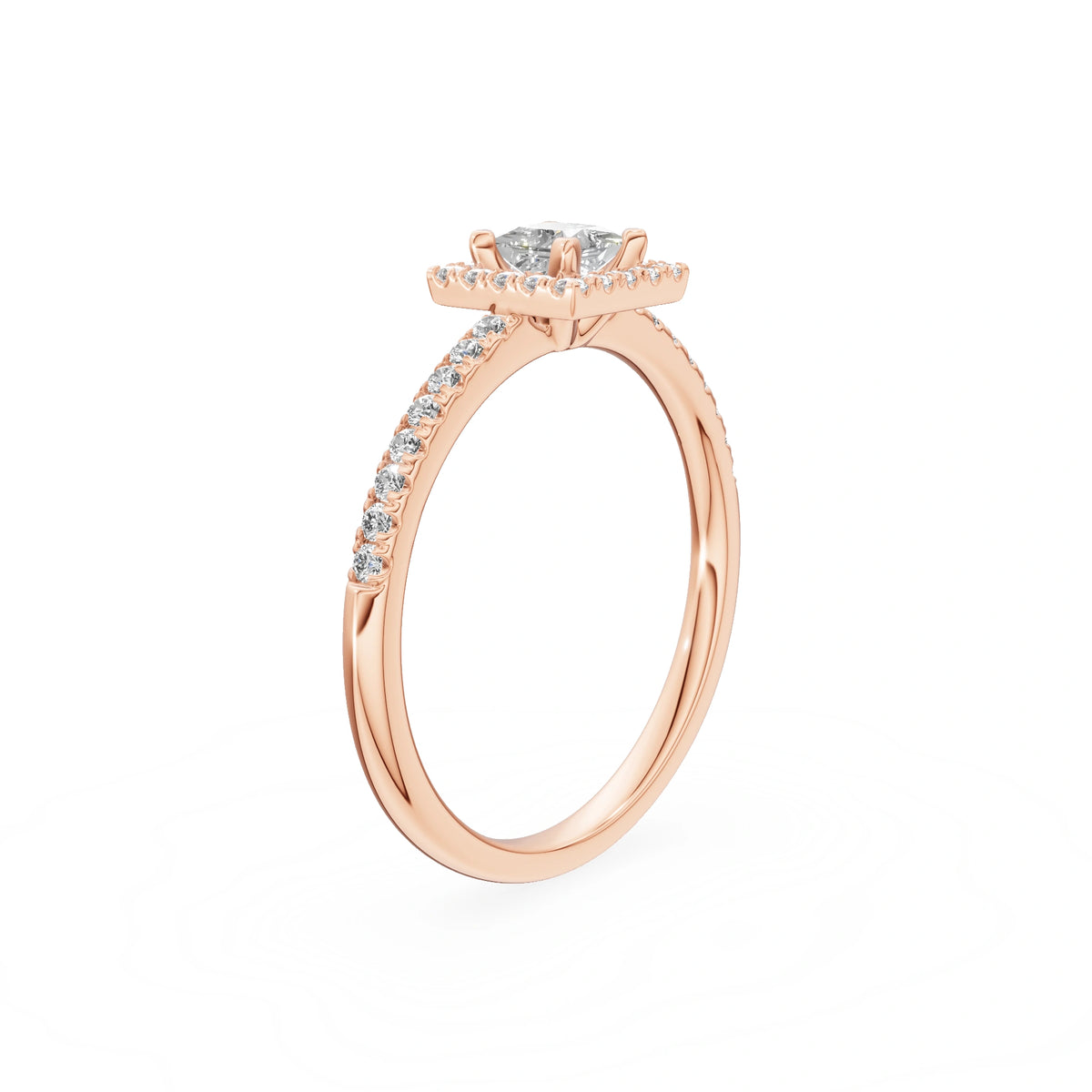 Gremari Seven Icon zásnubný prsteň z ružového zlata s 0,30 ct lab-grown diamantom – Princess