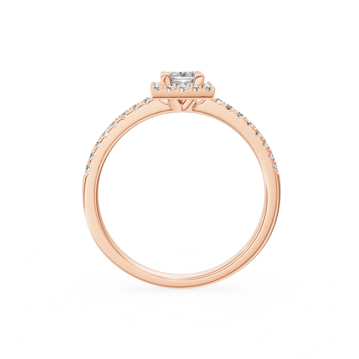 Gremari Seven Icon zásnubný prsteň z ružového zlata s 0,30 ct lab-grown diamantom – Princess
