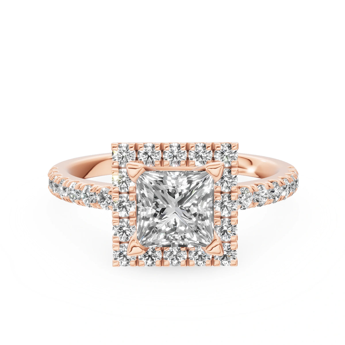 Gremari Seven Icon zásnubný prsteň z ružového zlata s 1,00 ct lab-grown diamantom – Princess