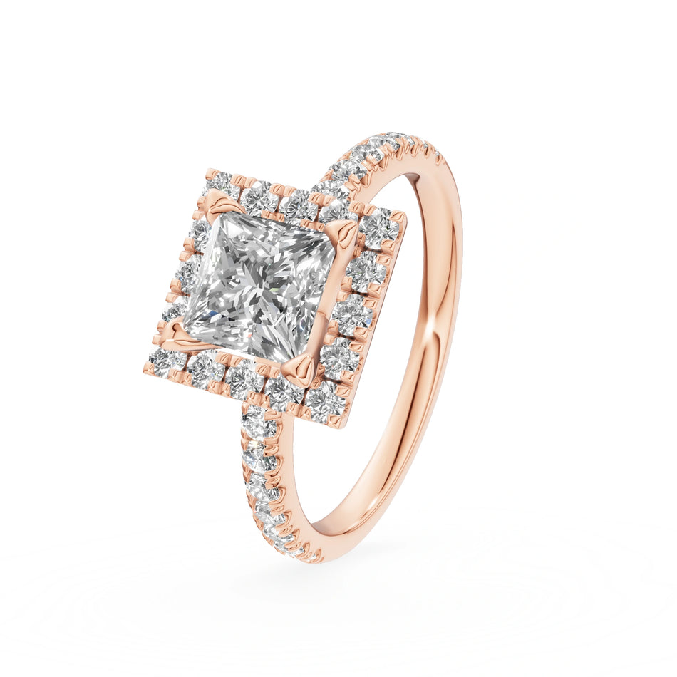 Gremari Seven Icon zásnubný prsteň z ružového zlata s 1,00 ct lab-grown diamantom – Princess