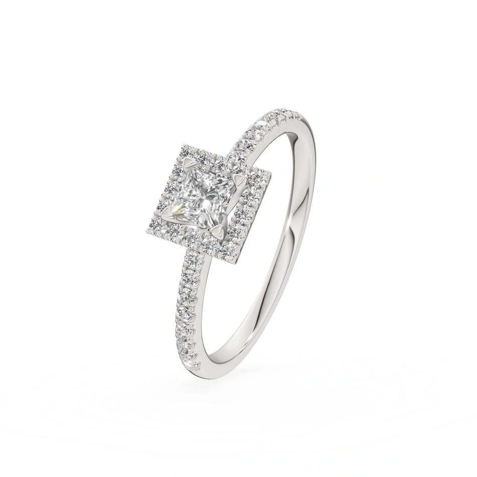 Gremari Seven Icon zásnubný prsteň z bieleho zlata s 0,30 ct lab-grown diamantom – Princess