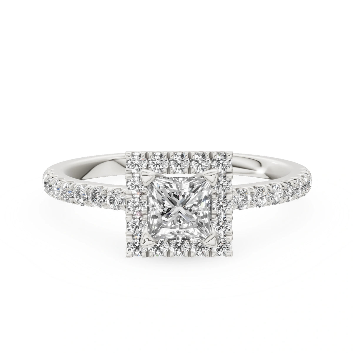 Gremari Seven Icon zásnubný prsteň z bieleho zlata s 0,50 ct lab-grown diamantom – Princess