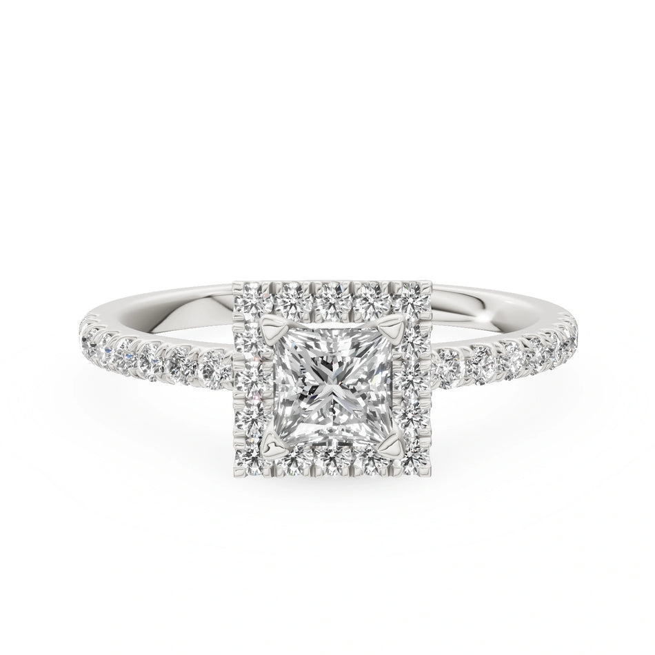 Gremari Seven Icon zásnubný prsteň z bieleho zlata s 0,50 ct lab-grown diamantom – Princess
