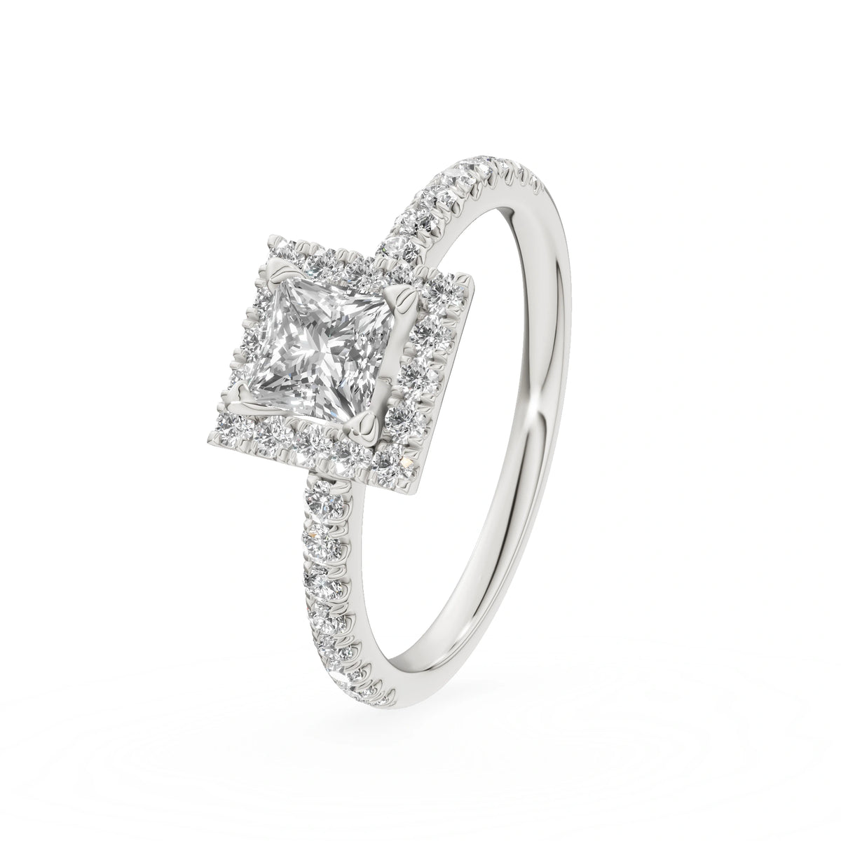 Gremari Seven Icon zásnubný prsteň z bieleho zlata s 0,50 ct lab-grown diamantom – Princess