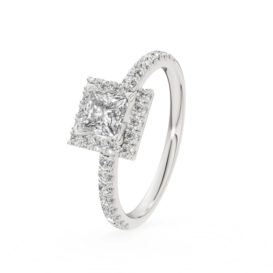 Gremari Seven Icon zásnubný prsteň z bieleho zlata s 0,50 ct lab-grown diamantom – Princess