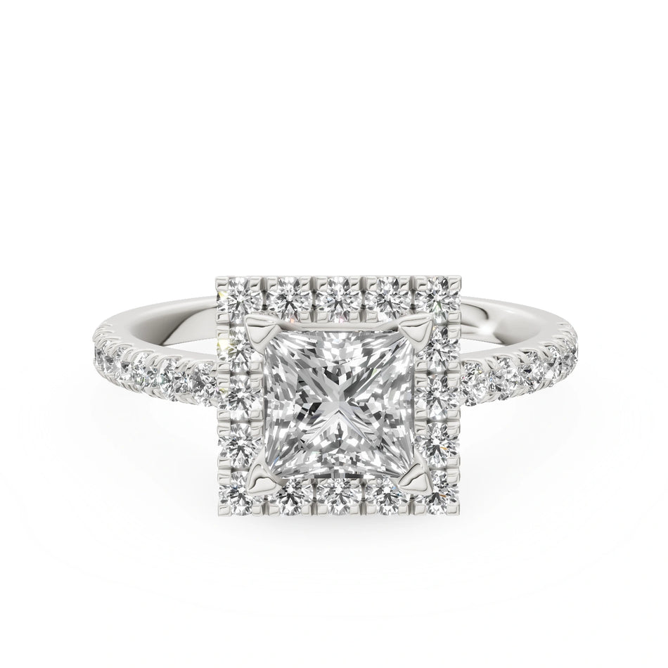 Gremari Seven Icon zásnubný prsteň z bieleho zlata s 1,00 ct lab-grown diamantom – Princess