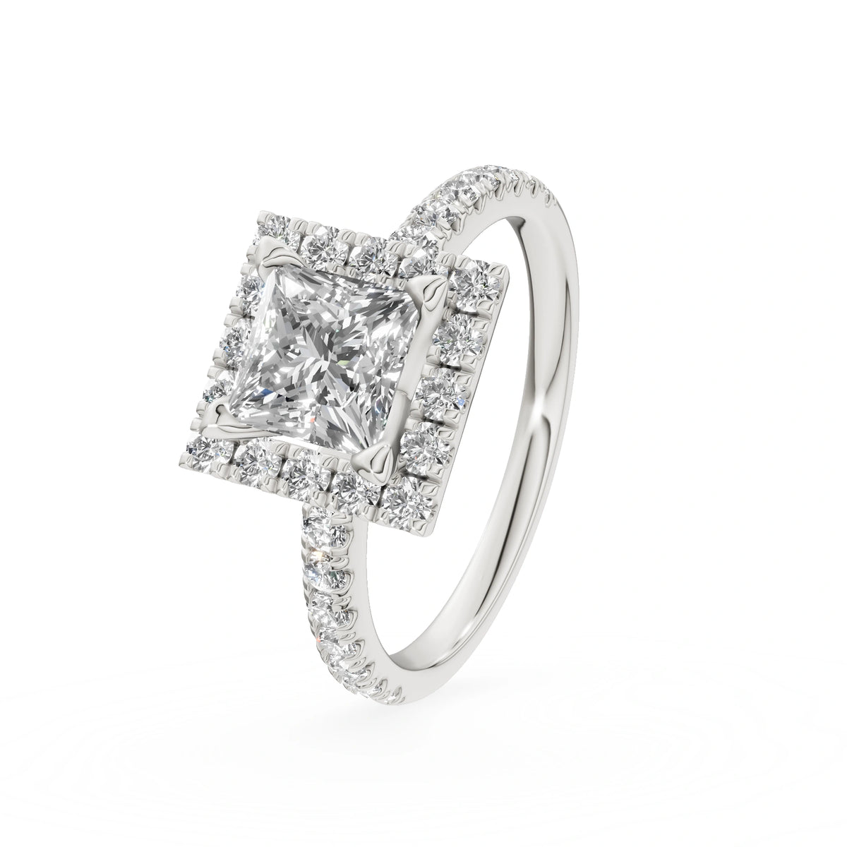 Gremari Seven Icon zásnubný prsteň z bieleho zlata s 1,00 ct lab-grown diamantom – Princess