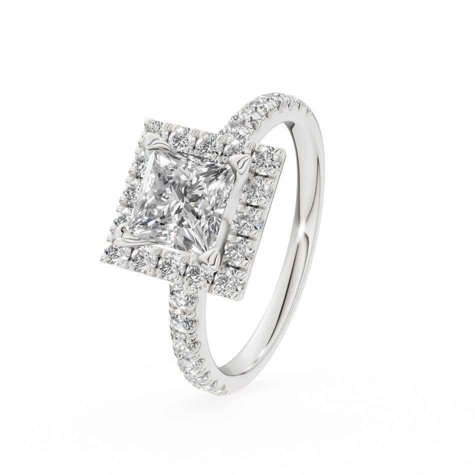Gremari Seven Icon zásnubný prsteň z bieleho zlata s 1,00 ct lab-grown diamantom – Princess
