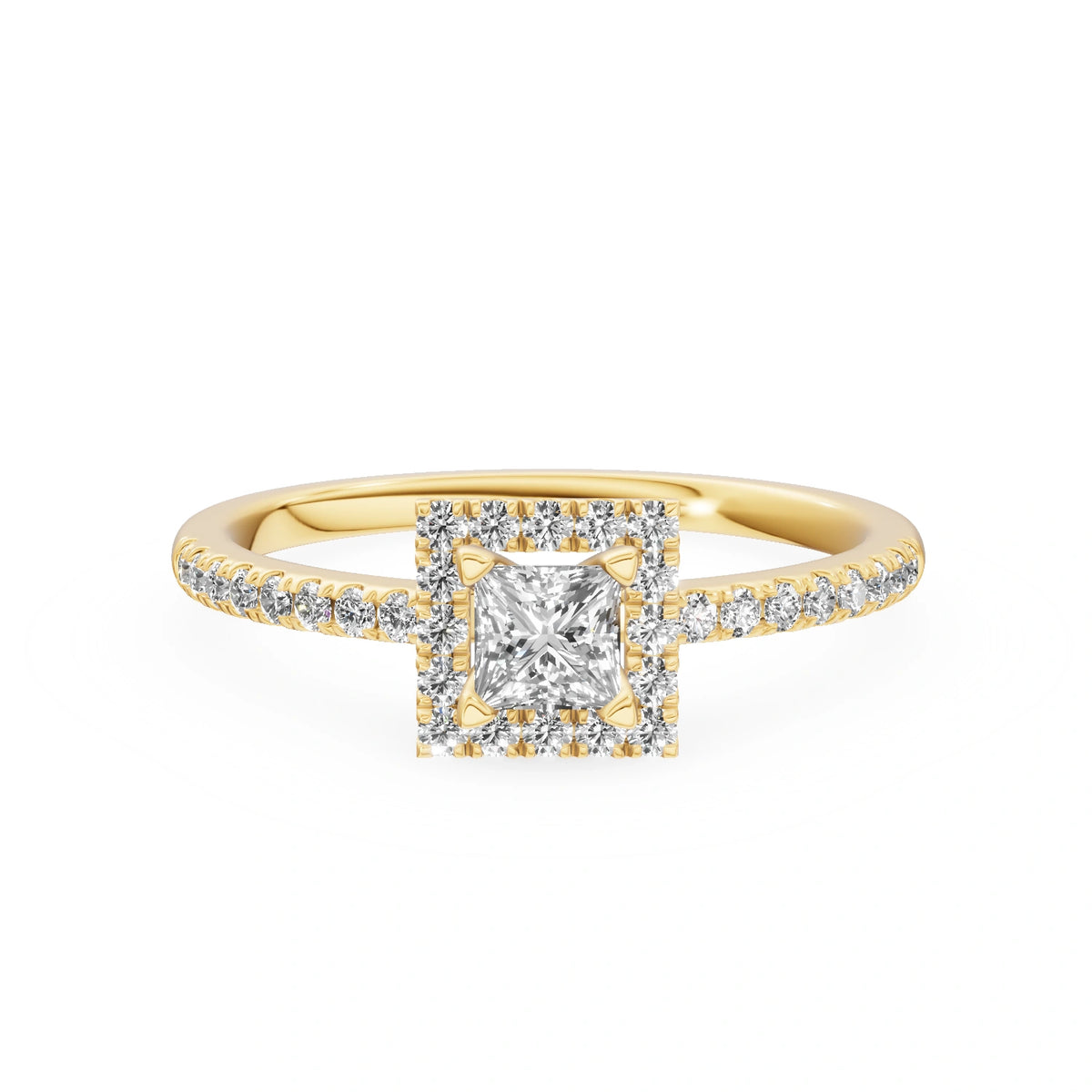 Gremari Seven Icon zásnubný prsteň zo žltého zlata s 0,30 ct lab-grown diamantom – Princess