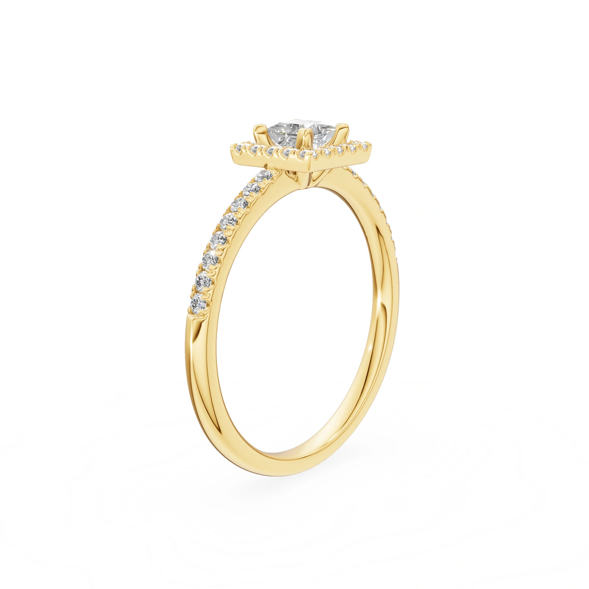 Gremari Seven Icon zásnubný prsteň zo žltého zlata s 0,30 ct lab-grown diamantom – Princess
