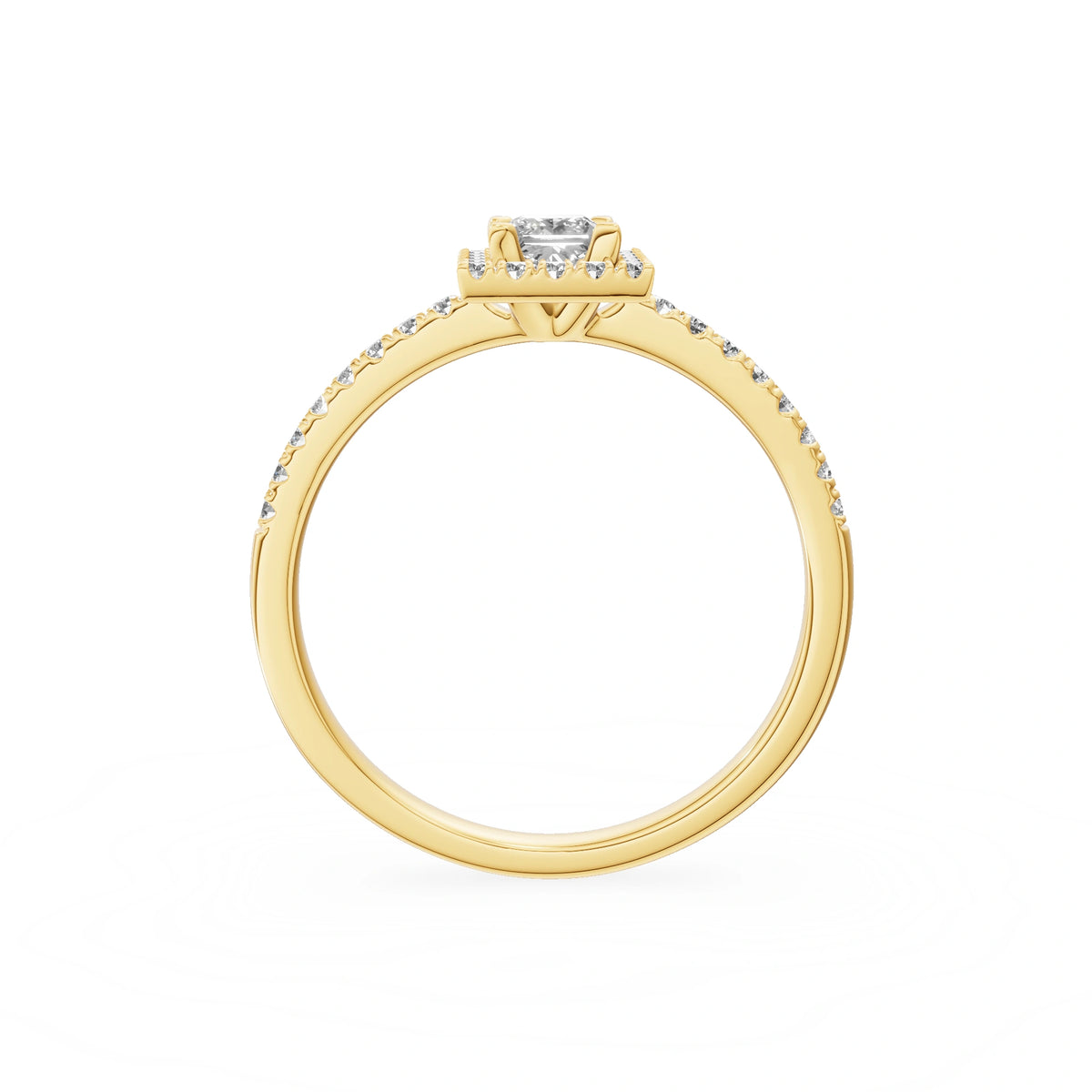 Gremari Seven Icon zásnubný prsteň zo žltého zlata s 0,30 ct lab-grown diamantom – Princess