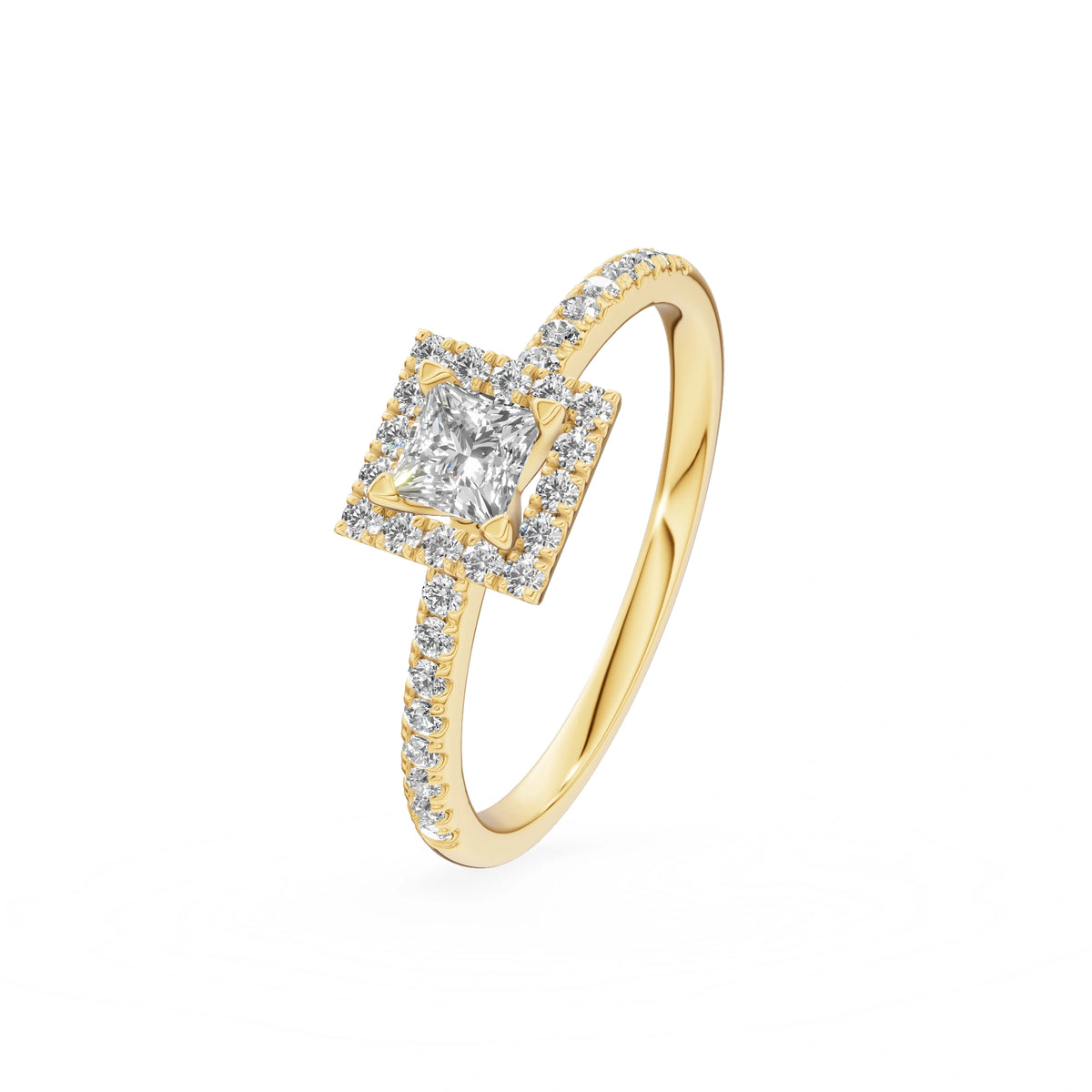 Gremari Seven Icon zásnubný prsteň zo žltého zlata s 0,30 ct lab-grown diamantom – Princess