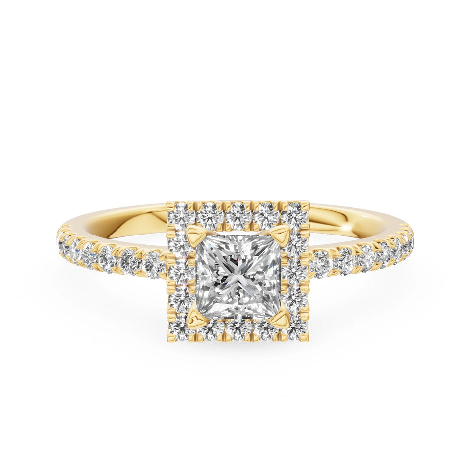 Gremari Seven Icon zásnubný prsteň zo žltého zlata s 0,50 ct lab-grown diamantom – Princess
