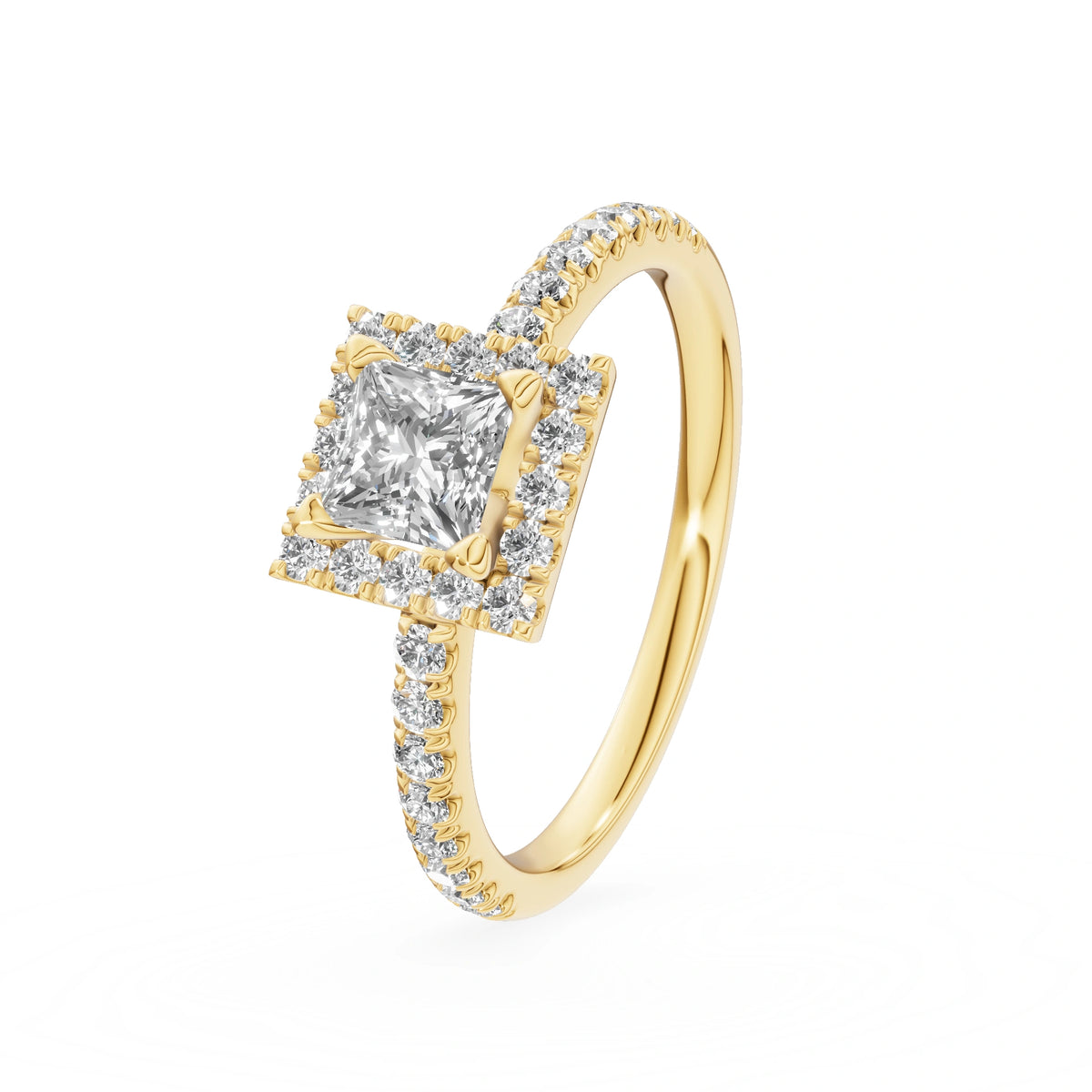 Gremari Seven Icon zásnubný prsteň zo žltého zlata s 0,50 ct lab-grown diamantom – Princess