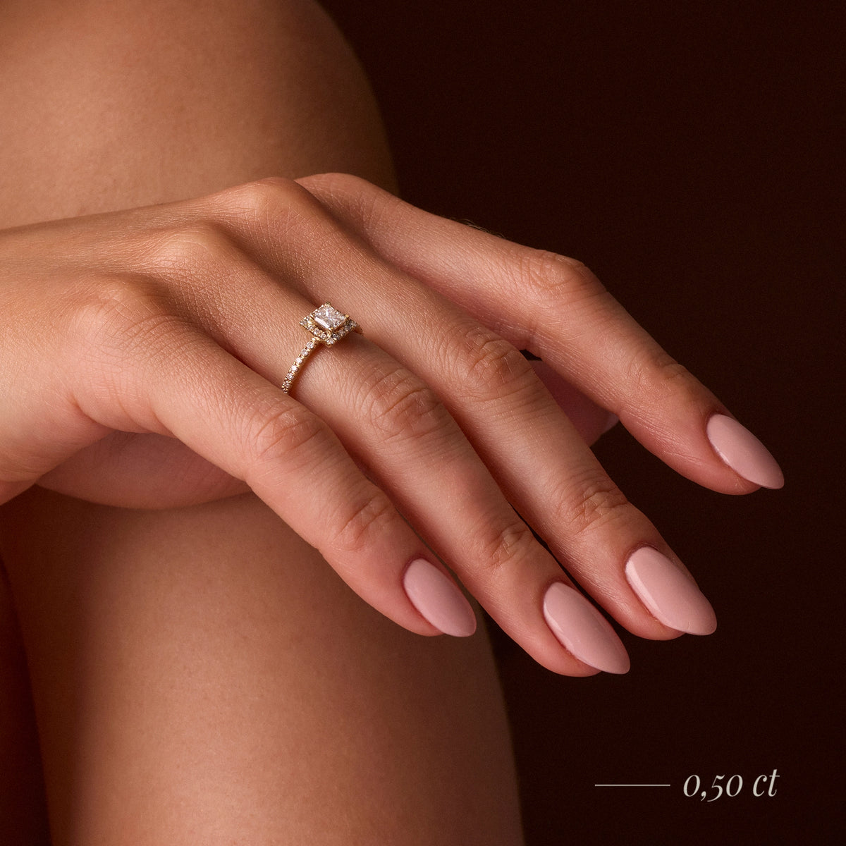 Gremari Seven Icon zásnubný prsteň z ružového zlata s 0,30 ct lab-grown diamantom – Princess