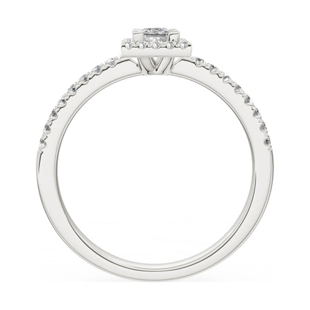 GREMARI Seven Icon princess-cut natural diamond engagement ring in 14K white gold, 0.15 ct